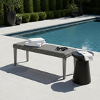 Outdoor Rattan Backless Bench, All-Weather Wicker & Solid Acacia Wood, - Image 10