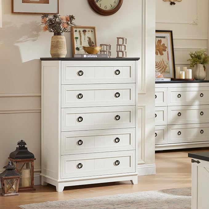 Joaxswe Farmhouse 5 Drawer Dresser - Image 6