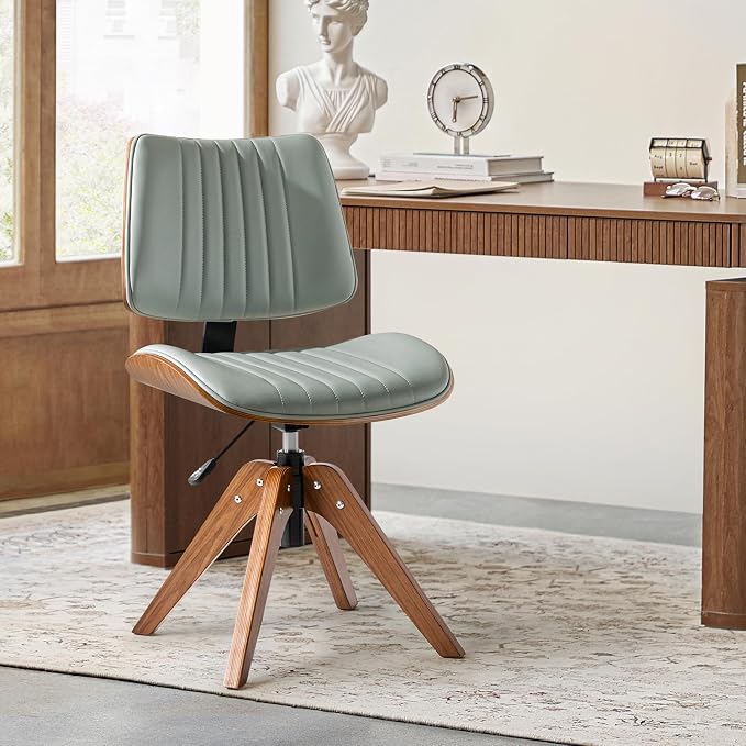 HULALA HOME Faux Leather Home Office Chair by HULALA+HOME