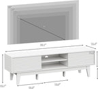 Fluted TV Stand for 55 65 Inch TV, Mid Century Modern Entertainment Center - Image 2