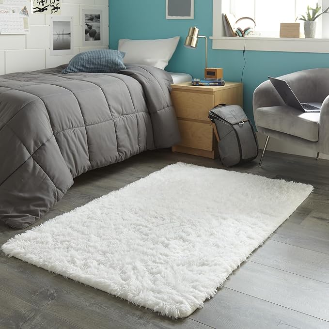 Ophanie White Rugs for Bedroom Fluffy, Kids Baby Shaggy Shag Fuzzy Soft Carpet - Image 3