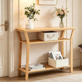 Nnewvante Bamboo Console Table, 38.6" Entryway Table by Nnewvante