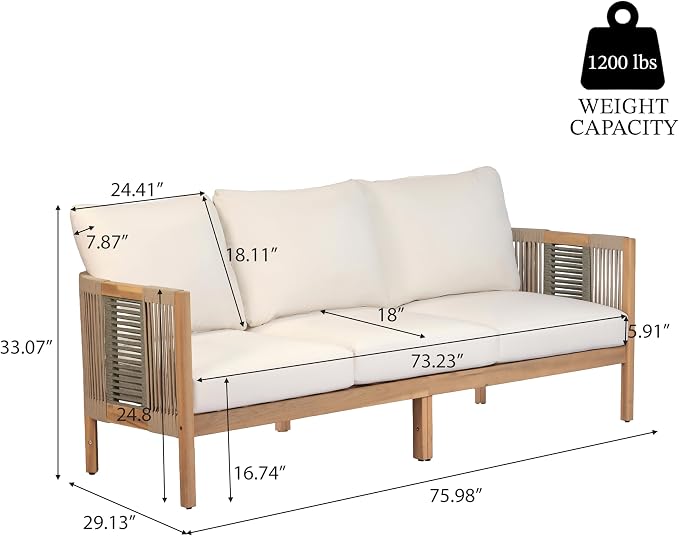 Christopher Knight Home 5-Piece Acacia Wood Patio Furniture Set - Image 5