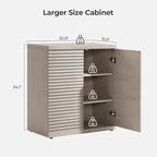 SICOTAS Buffet Cabinet with Storage Accent Sideboard Modern Credenza with Doors - Image 3