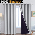 Yakamok Light Grey 100% Blackout Curtains 96 Inches Long 52" Wide 2 Panel | - Image 2