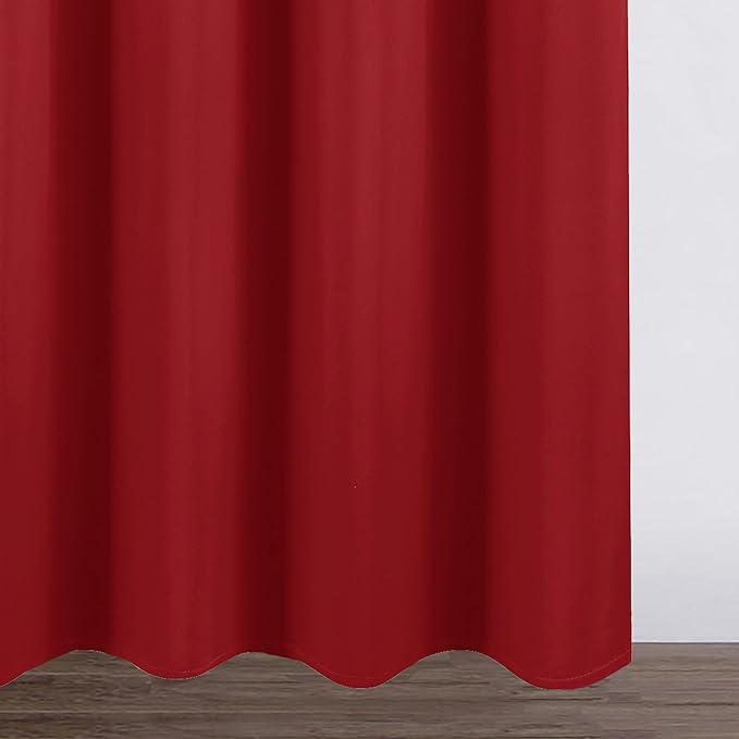 Blackout Curtains 52 x 95 inch/Bright Red Curtains Set of 2 Panels/Thermal - Image 9