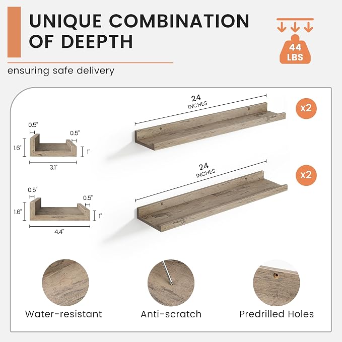 FLYJOE Floating Picture Ledge Shelves - Image 3