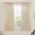 60 Inch Length Window Linen Curtains, Light Filtering Sheer Panels | Semi Sheer by LAMIT
