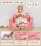 Kids Couch, 2-in-1 Soft Toddler Couch Fold Out - Image 7