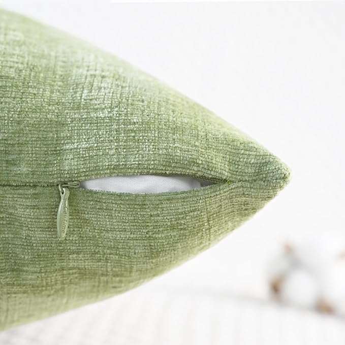 CaliTime Decorative Couch Throw Pillow Covers 20 X 12 Inches Sage Green | Pack - Image 3