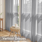 MIULEE Dark Grey Sheer Curtains 72 Inches Long 4 Panels 42 x 72 Inches | Light - Image 5