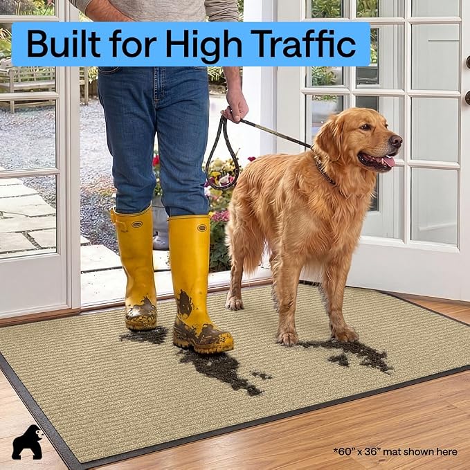 GORILLA GRIP Waterproof Traffic Guard Door Mat, 2 Pack, Indoor Outdoor Heavy - Image 7