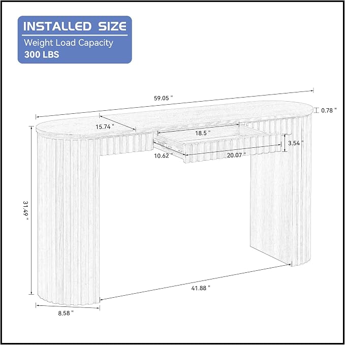 59.05'' Curved Console Table - Image 2