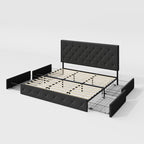 Allewie Upholstered King Size Platform Bed Frame - Image 9