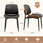 REONEY Dining Chairs Set of 8, Mid-Century Modern Upholstered PU Leather Chairs - Image 2