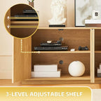 64" Fluted TV Stand for TVs up to 75 inch, Modern Entertainment Center - Image 4