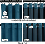 MIULEE Velvet Curtains 50W x 96L 2 Panels Peacock Blue Blackout Curtains | - Image 3