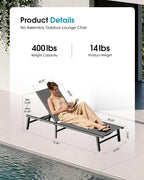 Ciokea Foldable Outdoor Lounge Chair Set of 4 - Image 2