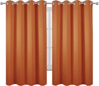 Orange Blackout Curtains 66 x 63 Inch Length/Set of 2 Curtain Panels/Thermal - Image 2