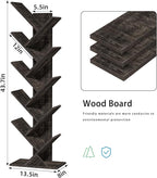 SHEEPAM 10 Tier Tree Book Shelf, Floor Standing Wood Bookshelf - Image 3
