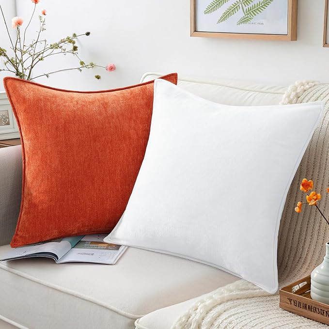 decorUhome Summer Couch Euro Sham Throw Pillow Covers 22x22 Set of 2, - Image 5