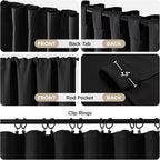 Joydeco Blackout Curtains for Bedroom, Long Black Drapes - Image 4