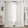 2 Panels Set Cream Linen Curtains 108 inches Long by Nanspring