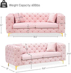 DAMAIFROM 75" Sofa Couch Mid Century Modern Velvet Couch Tufted Button Sofa - Image 2