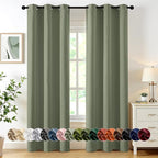MIULEE Blackout Curtains for Bedroom 2 Panels 40 x 72 Inch Long Sage | Thermal by MIULEE