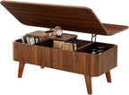 3 in 1 Lift Top Coffee Table, Fluted Convertible Coffee Tables Converts to - Image 9
