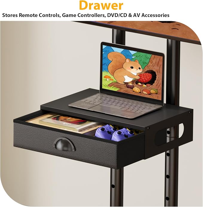 Hayexiha Rolling TV Stand with Drawer - Image 6
