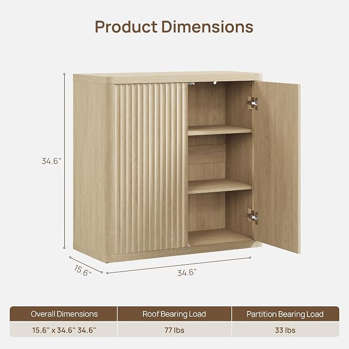 SICOTAS Buffet Cabinet with Storage Sideboard Accent Modern Credenza with Doors - Image 2