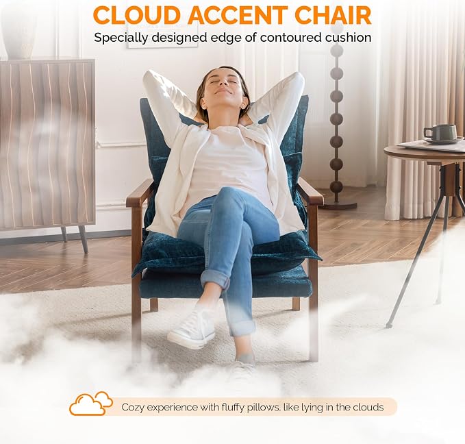 VINGLI Mid-Century Modern Cloud Accent Armchair - Image 4