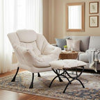 Welnow Lazy Chair with Ottoman, Modern Accent Chair with Armrests and a Side - Image 10