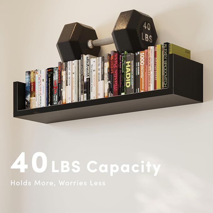 Wall Bookshelf, U Shaped Floating Bookshelf, Hanging Bookshelves - Image 4