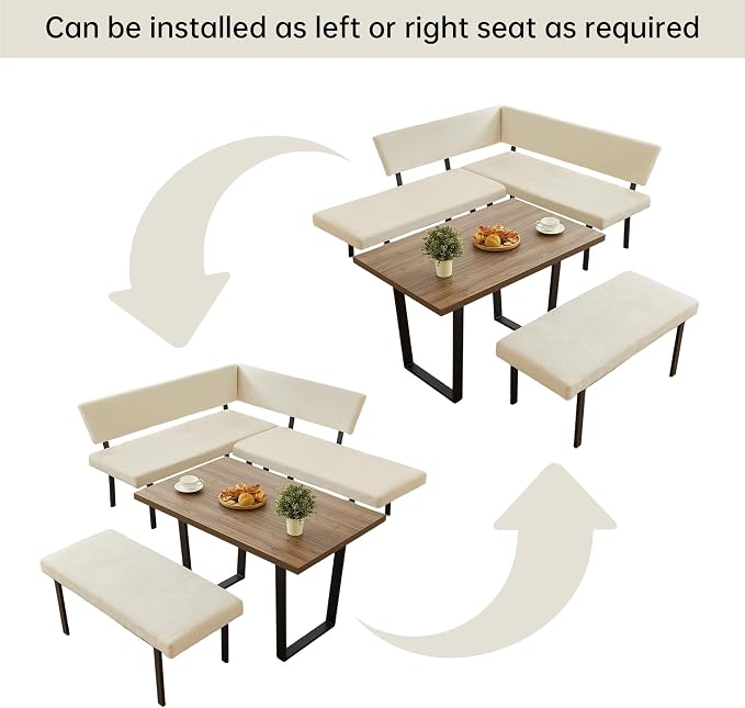 HIPIHOM 3-Piece Corner Dining Table Set - Image 4