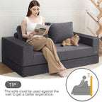 COMAX Futon Sofa Bed, 4-in-1 Convertible Floor Couch - Image 4