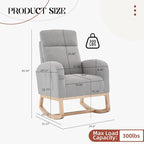 GAOMON Rocking Chair Glider for Nursery, Comfy Rocker Nursery - Image 3