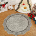 GarveeHome Scalloped Washable Non-Slip Soft Round Rug 4 ft by GarveeHome