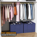 SpaceAid Shoe Organizer for Closet, 2 Pack Foldable Shoe Storage Containers - Image 6