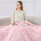 BEDELITE Ribbed Twin Blanket for Couch & Bed, Cherry Blossom, Warm Yet - Image 3