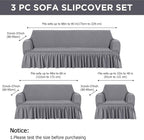 Fanfanwin 3 Pcs Sofa Slipcover Set - Image 2