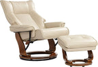 Benchmaster Morgan Stucco Swivel Faux Leather Recliner - Image 6