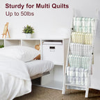 Honest Blanket Ladders for The Living Room, 6-Tier Blanket Holder, Wall-Leaning - Image 4