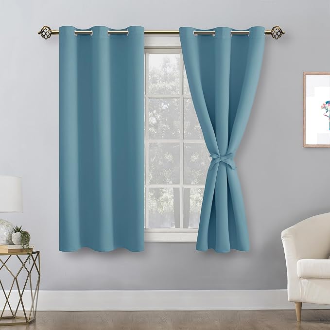 Blackout Curtains for Bedroom, Stone Blue, 42 x 54 Inch, 2 Panels | Thermal - Image 8