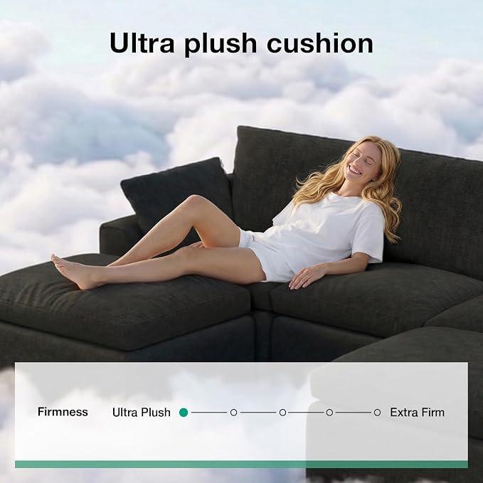 Novilla 104.3" Modular Cloud Couch, Modern Sectional Sofa - Image 4