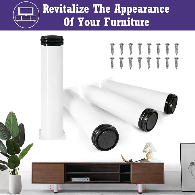 10 Inch Metal Furniture Legs Stainless Steel Adjustable Legs White Metal Legs - Image 2