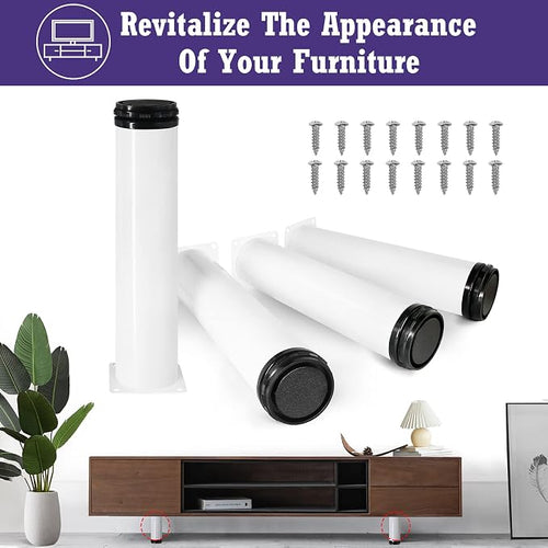 10 Inch Metal Furniture Legs Stainless Steel Adjustable Legs White Metal Legs - Image 2