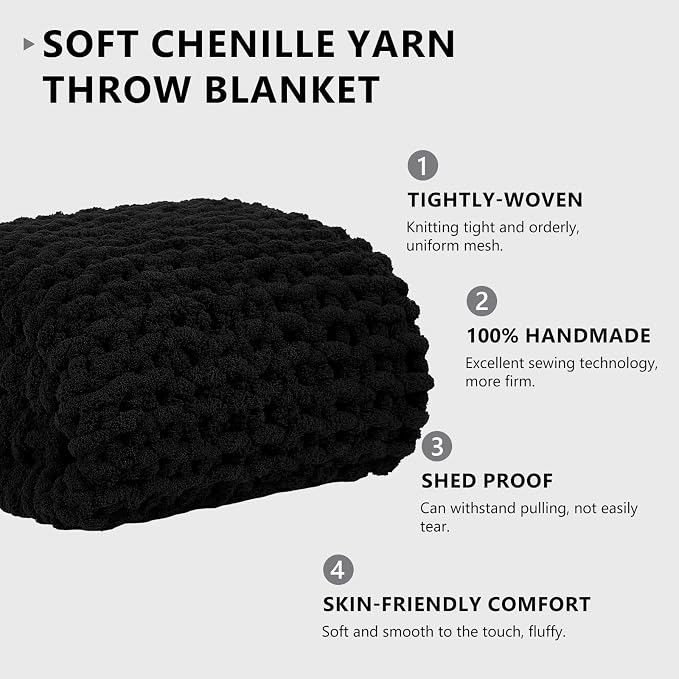 L'AGRATY Chunky Knit Throw Blanket - Image 2