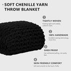 L'AGRATY Chunky Knit Throw Blanket - Image 2